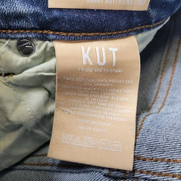 Kut From The Kloth Women's Size 2 Jeans Sienna Baggy Boyfriend Crop - Picture 5 of 5